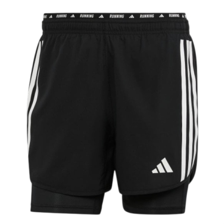 QUẦN SHORT ADIDAS CHẠY BỘ 2 TRONG 1 - ĐEN “IQ3808”
