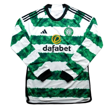 ÁO CELTIC 23/24 SÂN NHÀ TAY DÀI TRẮNG XANH 'HY3342'