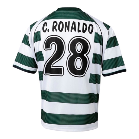 ÁO BÓNG ĐÁ SPORTING CP 2002 RETRO CRISTIANO RONALDO - XANH LÁ “1020127082”