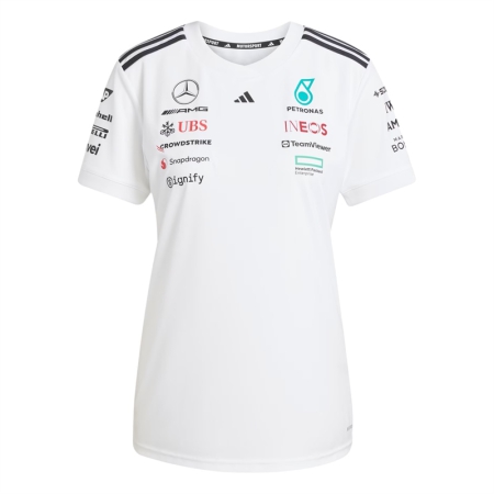 ÁO ĐẤU CÔNG THỨC 1 NỮ ADIDAS MERCEDES AMG PETRONAS - TRẮNG “JX5799”