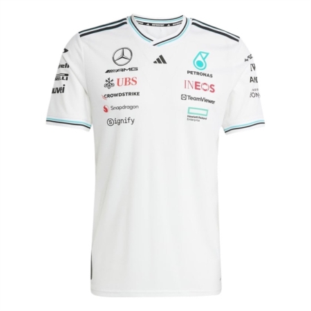 ÁO ĐẤU CÔNG THỨC 1 NAM ADIDAS MERCEDES AMG PETRONAS 1 TEAM - TRẮNG “JX5795”