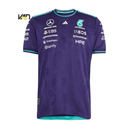 ÁO ĐUA CÔNG THỨC 1 ADIDAS MERCEDES AMG PETRONAS FORMULA 1 TEAM PLAYER VERSION - TÍM “HZ9549”