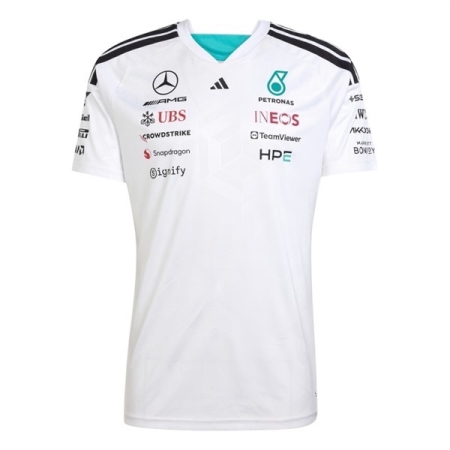 ÁO ĐẤU CÔNG THỨC 1 ADIDAS MERCEDES AMG PETRONAS FORMULA ONE TEAM - TRẮNG “KF0160”