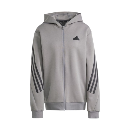 ÁO KHOÁC THỂ THAO ADIDAS KHÓA KÉO DỌC THÂN 3 SỌC FUTURE ICONS - XÁM “IW8529”