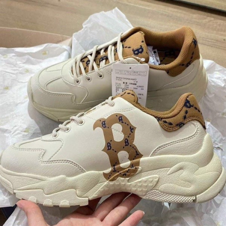 GIÀY MLB BIGBALL CHUNKY DIAMOND MONOGRAM BOSTON REDSOX MÀU NÂU - *BROWN* -