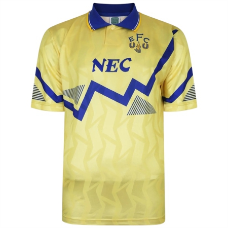 ÁO BÓNG ĐÁ RETRO EVERTON SÂN KHÁCH 1990/1991 -VÀNG “375986-13”