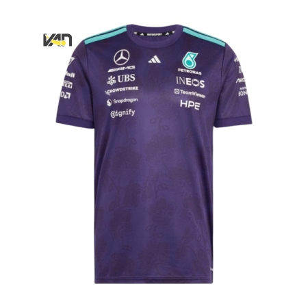 ÁO ĐUA CÔNG THỨC 1 ADIDAS MERCEDES AMG PETRONAS FORMULA 1 TEAM FAN VERSION - TÍM “KV4288”