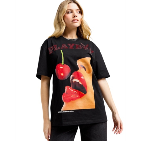 ÁO THUN THỜI TRANG PLAYBOY CHERRY DIAMANTE BOYFRIEND “PW224-SS70”