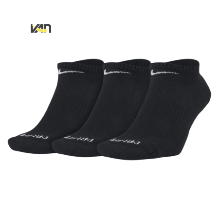 TẤT/VỚ THỂ THAO NIKE EVERYDAY PLUS CUSHION DRI-FIT 3 ĐÔI - ĐEN “SX6889-010”