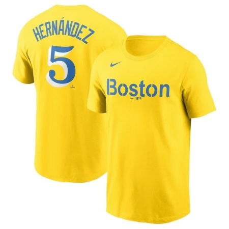 ÁO BẦU DỤC NIKE BOSTON RED SOX NAMESET HERNANDEZ #5 - VÀNG “NI99-77I-BQ3-M9J”