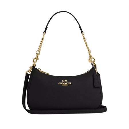 TÚI COACH TERI SHOULDER BAG - PEBBLED LEATHER BLACK "CV934"