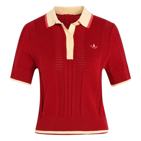 ÁO POLO THỜI TRANG NỮ CABLE KNIT - ĐỎ “KR7060”